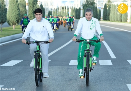 Turkmenistan President Went for a Bicycle Ride