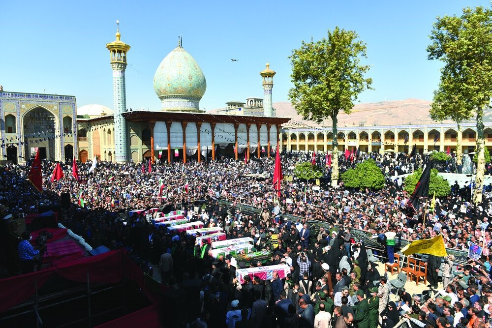Huge funeral for holy shrine of Shiraz, Iran terror victims