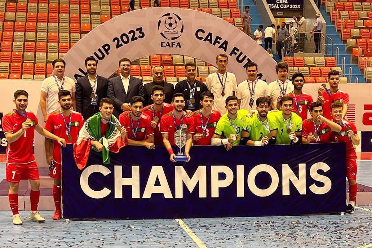Iran's Omid (-23 age) futsal champion in the Kafa tournament