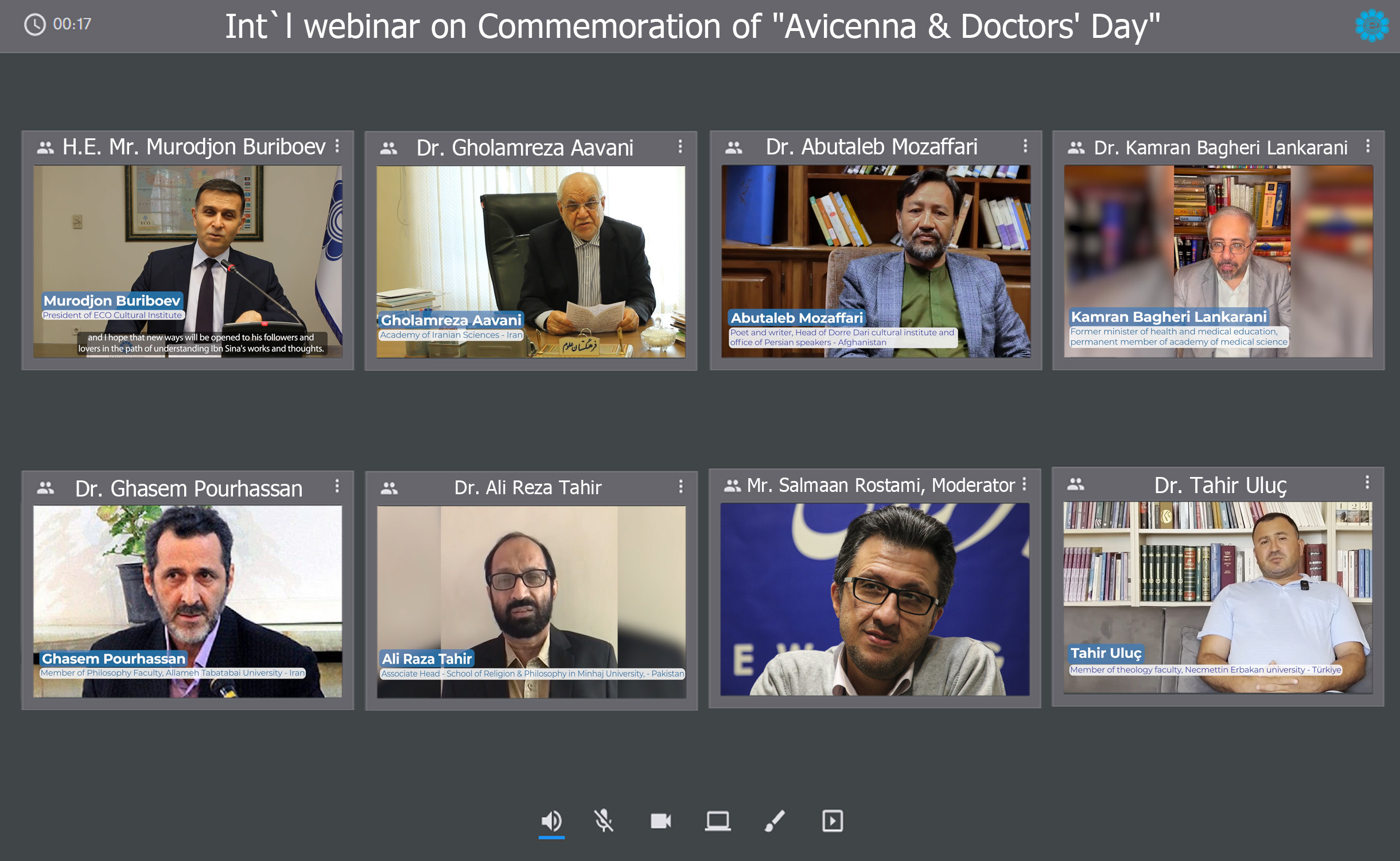 Int`l webinar on Commemoration of "Avicenna & Doctors' Day" was held