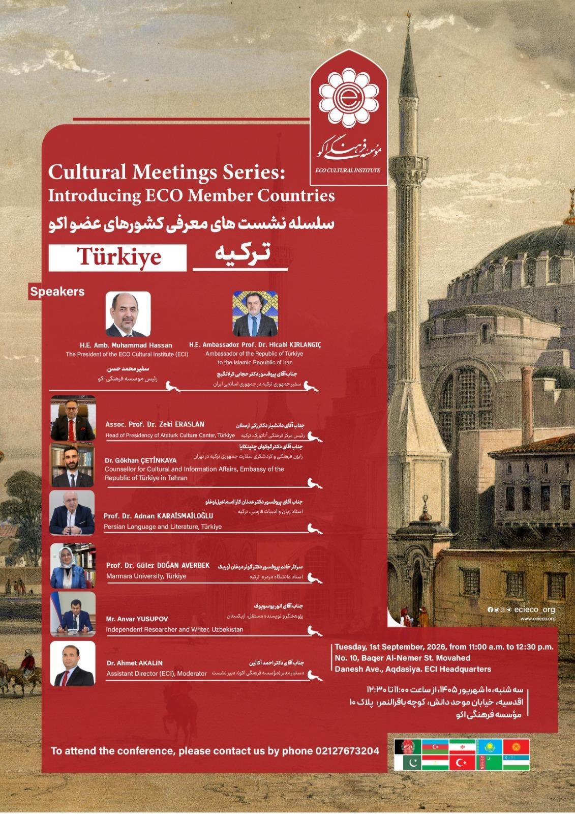 ECO Cultural Institute to Host Cultural Meeting on Türkiye