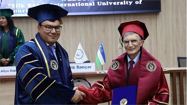 اعطای دکترای افتخاری به پروفسور عزیز سانجار در ازبکستان