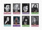 Portrait of 8 Women on Iranian Postage Stamps