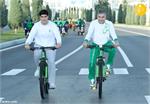 Turkmenistan President Went for a Bicycle Ride