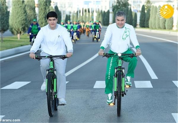 Turkmenistan President Went for a Bicycle Ride
