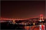 Istanbul Bridges Turn Red